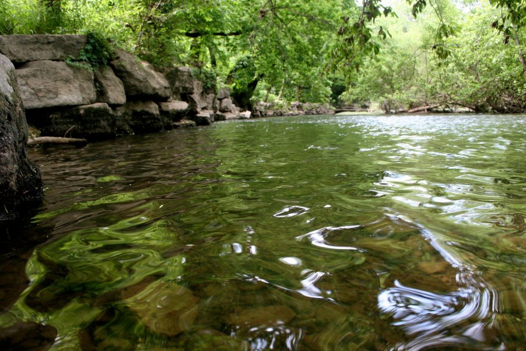 image of the river and some large rocks