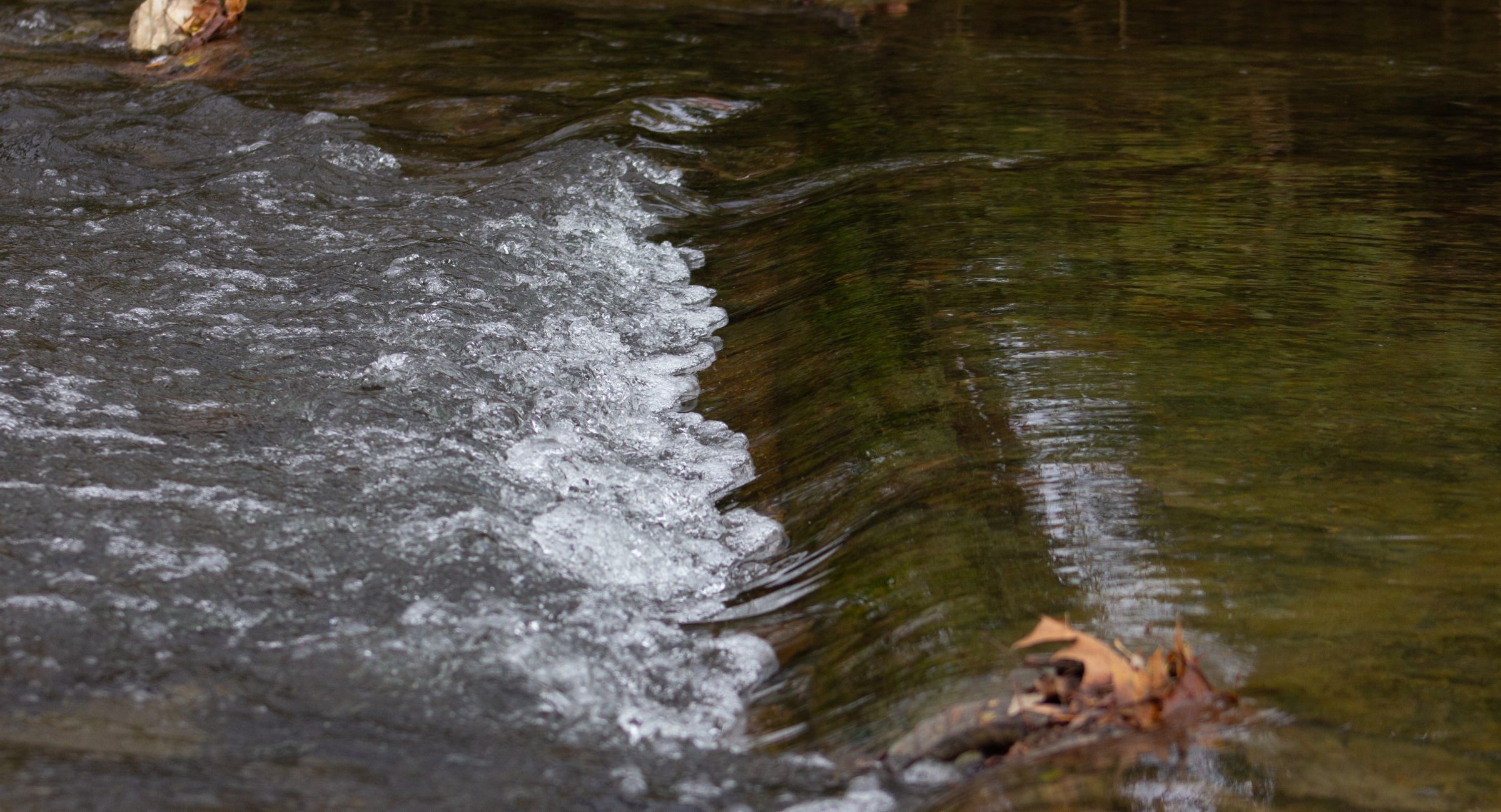closeup of river flowing